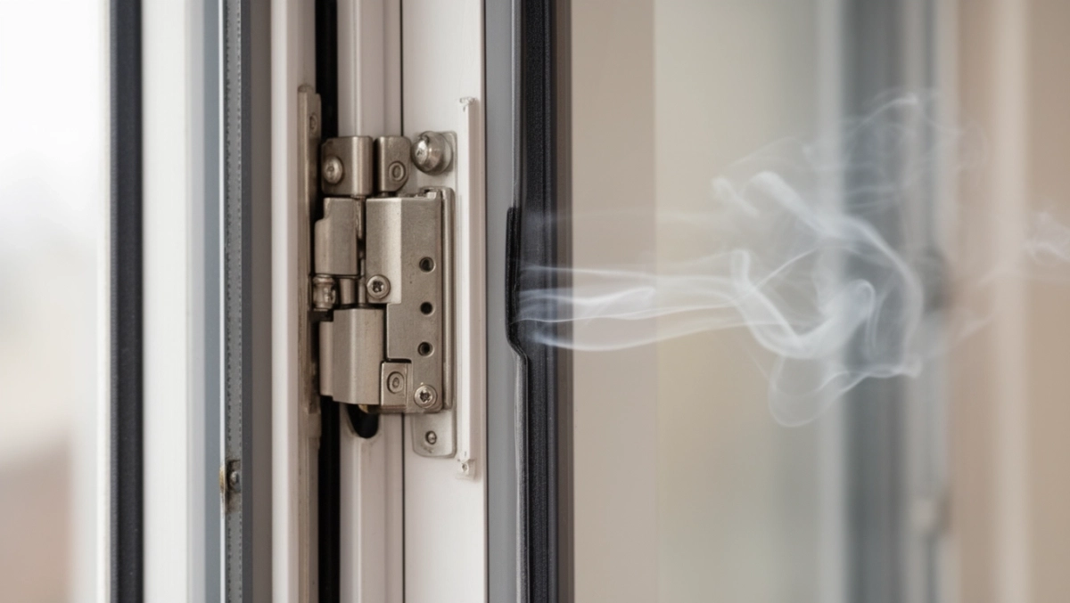 Docisk okna od strony zawiasów