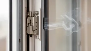 Docisk okna od strony zawiasów