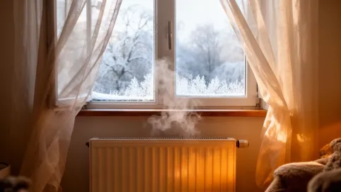 Otwarte okno a odkręcony grzejnik